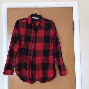 Buffalo Plaid Boyfriend Button-Up